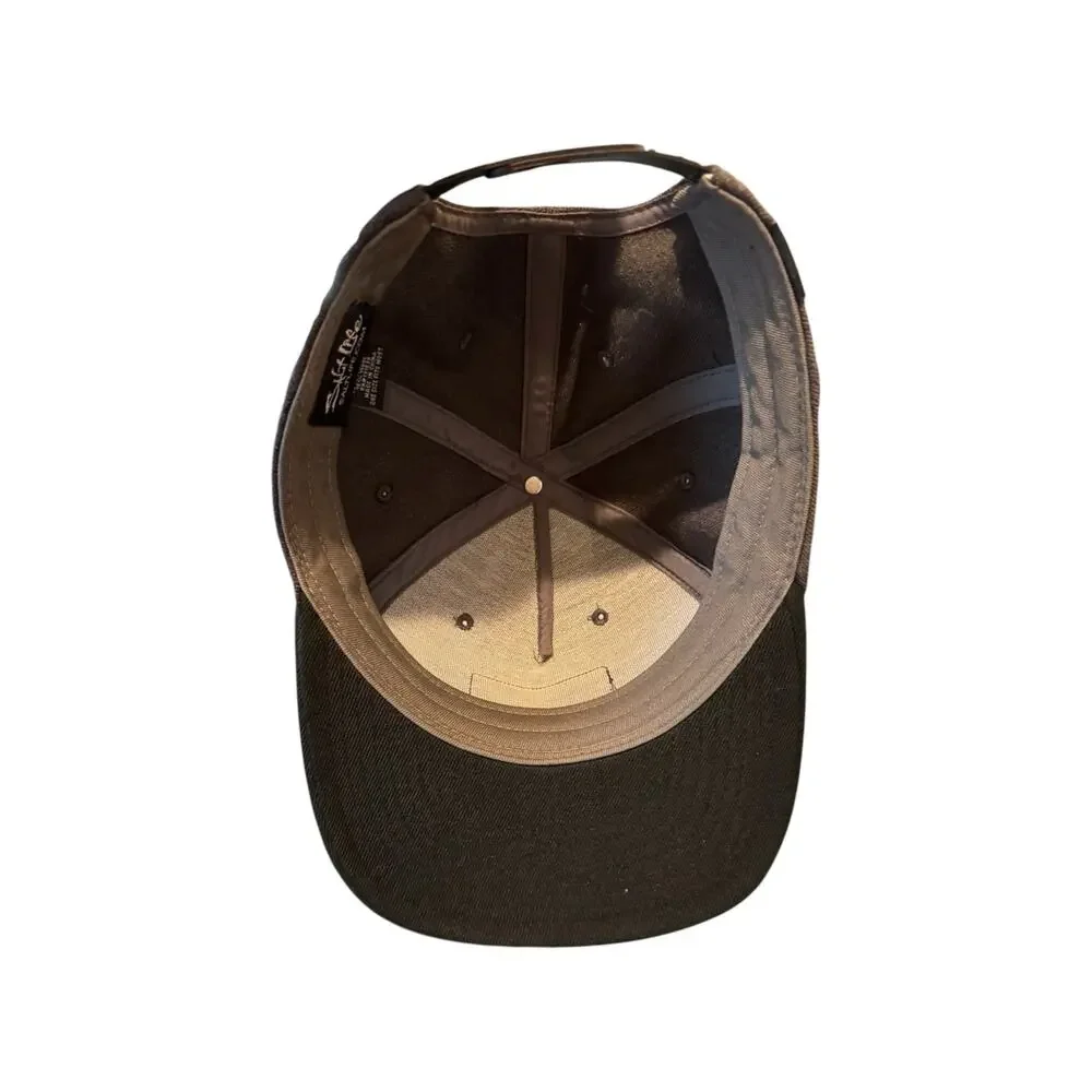Salt Life Snapback Hat Brown Black Patch Cap Adjustable Fish Surf Dive 2003 Logo